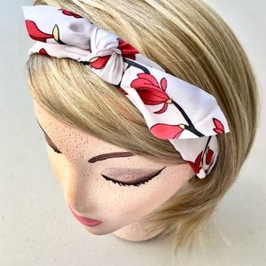 Silky Fabric Covered Headband sliding Knotted Tie